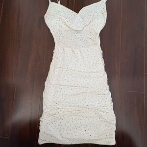 Elegant White Dress with Rhinestone Accents